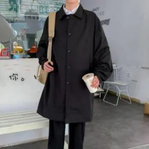 [라일리] Rly 남자 가을 봄 싱글 트렌치 코트 남성 간절기 오버핏