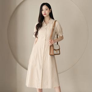 [시크라인] (~XXL까지) 해오니 퍼프소매 스트라이프 플레어 벨트 원피스 여름 데일리룩 데이트 모임 미시 빅사이즈