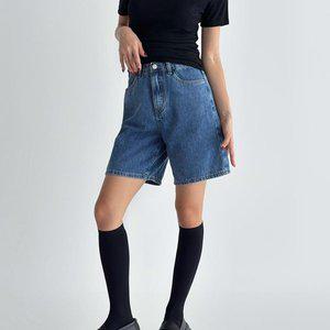 [신세계라이브쇼핑][옷자락] 여자 여름 기본숏팬츠 4부 워싱 데일리룩 청반바지