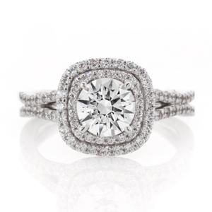 [하나다이아몬드]1캐럿 랩다이아몬드 14k 18k 프로포즈 더블 헤일로 반지 라니 HNLDR1C18