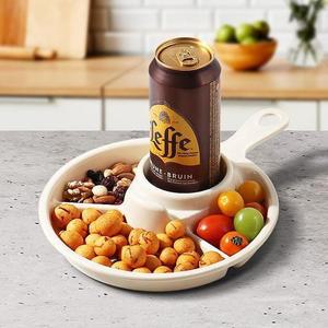 [아우트]식판도시락 식판 식기 그릇 밥그릇 간식통 원형4칸