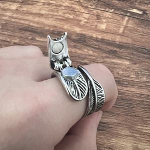 메탈 방어용 반지 조절식 클로버 패턴 호신 링