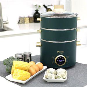 (생활가전) 키친아트 3in1 멀티쿠커 2L 전기냄비 2단찜기 그린+골드 KA-G2534