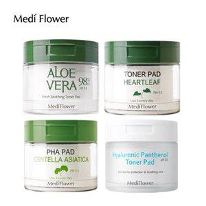메디플라워 어성초/센텔라/알로에/히알루론산 토너패드 1+1