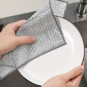 노스크래치 두겹 망사수세미 10매입 / 다목적 스텐 은사 그물망 이중 무흠집