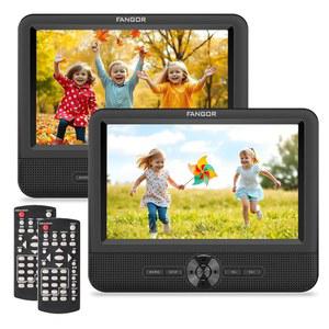 FANGOR 7.5인치 자동차 DVD 플레이어, 자동차 DVD 플레이어 듀얼 스크린 플레이 두 가지 또는 동일한 영화와 맞춤형 헤드레스트 스트랩, 모든 지역 지원, 라스트 메모리, USB/SD 카드