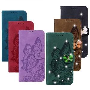 갤럭시 S25울트라 S25플러스 S25 가죽 카드 수납 케이스 레더 나비 음각 큐빅 지갑 커버