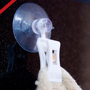 4개입 유리 흡착집게 유리 부착 걸이 고무장갑 타올 주방 욕실