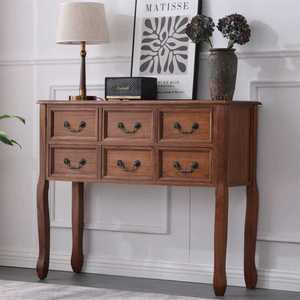 콘솔 테이블 심플 매장 우드 높은 협탁 서랍형 장식장