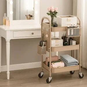 타공보드 트롤리 3단 무빙 철제 페그보드 북 카트 선반 정리함 정리용품 PEG-3