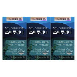 에이치엘사이언스 닥터 스피루리나 270mg x 120정 3개 / 써클