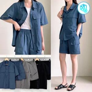 [남녀공용/SET가격] 타슬란 세트 상의+하의 3color 생활 방수 바스락 소재 나일론 셋업 여름 투피스