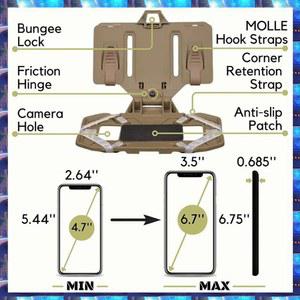 2025 AIRSOFT 전화 홀더 플레이트 접이식 MOLLE 야외 네비게이션 액세스 보드 조끼 마운트 빠른 가슴 브래킷