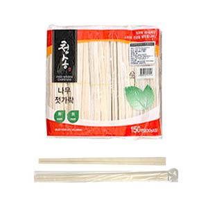청송 비닐포장 나무젓가락 150개입 일회용 위생 젓가락 개별포장 