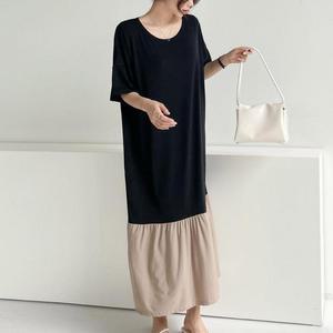 빅사이즈 507 에프터유넥반팔롱원피스 DGLU371