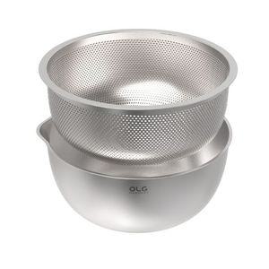 올지 스텐 304 채반 믹싱볼 2단세트 볼 깊은 다용도