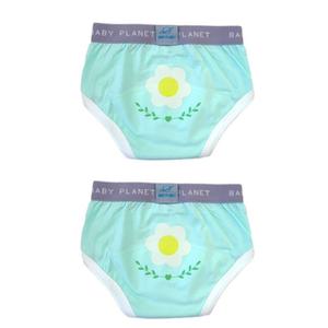 베이비플라넷 유아 배변훈련팬티 꽃넝쿨그린민트 M X2
