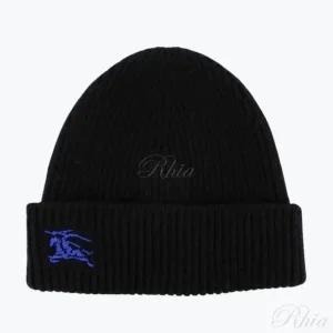 버버리 리브드 캐시미어 비니 모자 블랙 8078809