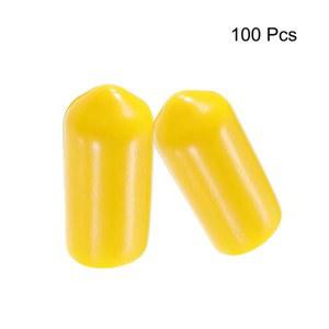 100 개 들어간 고무 옐로우 캡 PVC 프로텍터 비닐 튜브 스레드 9mm 엔드 스크류 커버 내경 볼트 둥근