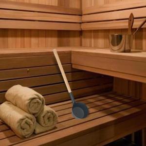 사우나 국자 일본 세련된 욕실 나무 손잡이 경량 스팀 룸 홈 물 디퍼 액세서리