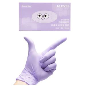 더블세이프 식품용 다용도 니트릴장갑 100p, 연보라 x 중(M) x 1개