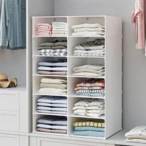 조립식 칸막이 옷정리함 옷장정리선반 2칸6단 틈새선반 옷정리함 옷장정리트레이