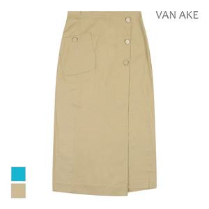 [반에이크] 사선버튼 랩 스커트_VB39SKMD01Z
