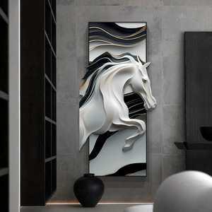 북유럽 현관 장식 말 역동적 벽걸이 그림 복도 액자