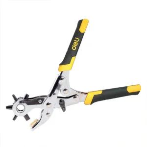 델리 로타리펀칭기 DL0400 물레방아펀치 천공기 만능 가죽펀칭기 구멍뚫기 벨트 밸트