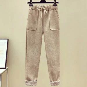 쉬블림로브 여성 기모 밴딩 세미 배기 팬츠 GW1019