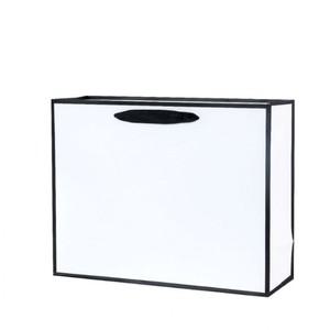 블랙 모서리 쇼핑백 대형 가로 화이트 종이 가방 선물포장 고급 튼튼한