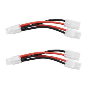 YINETTECH 2PCS RC 모델 자동차 병렬 케이블 커넥터, T-Amiya LiPo 14 AWG 길이 13cm 플러그 남성용 리포 배터리 충전용