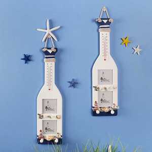 온도계 액자 겸용 벽걸이 사진 프레임 2p 바다 등대