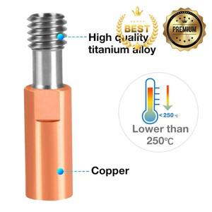 CR10 모든 금속 Heatbreak Creality 3D 프린터 S4 Ender V2 용 바이메탈 티타늄 + 구리 목구멍 튜브 교체