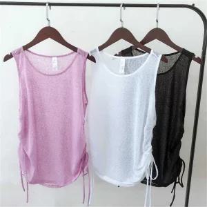 여성용 요가 탑 헬스 상의 티셔츠 러닝 민소매 스포츠 필라테스 제품