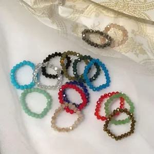 [오노마] ONM 반짝이는 비즈 반지 우정 링 커플 비즈링 원석