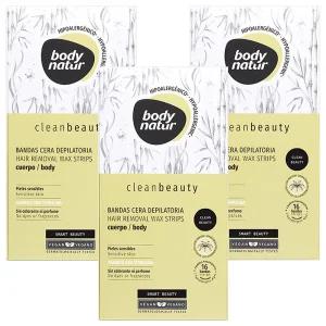 바디네이처 클린뷰티 헤어리무벌 왁스스트립 바디 16매 x3개 /홈왁싱 제모
