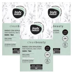 바디네이처 클린뷰티 헤어리무벌 왁스스트립 페이스 12매 x3개 /잔털 얼굴 제모