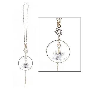 연꽃 링 차걸이 실버 차량용 악세사리 불교 장식용품