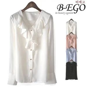 [단독특가]비에고/U503_브이 러플 블라우스