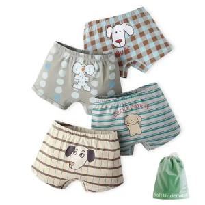 코봉이 바둑이 남아 사각팬티 4매+더스트백(N189)