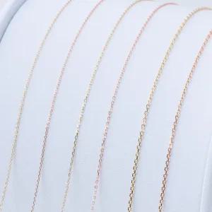 [엘렌쥬얼리] 14K 각줄 체인 금 목걸이 Type B(3푼 굵기)