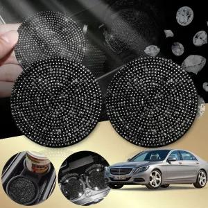 벤츠 S350d W222 (OM656) (14~20) 차량용 크리스털 컵 홀더 매트 블랙 2개