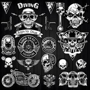 오토바이 스티커용품 엔틱  스컬 머리 바이크 오토바이 스티커 모토 헬멧 연료  앞 유리 액세서리 데 스트