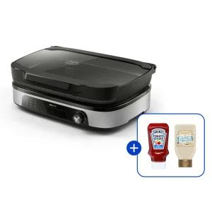 [하인즈증정] 필립스 멀티 전기그릴 5000 시리즈 HD6212/90 블랙&실버