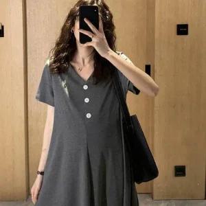 캐주얼 디자인 데일리 임산부 패션 넉넉한 브이넥