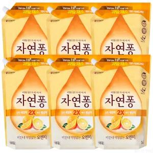 엘지생활건강 자연퐁 오렌지 주방세제 리필 1.4L 6개