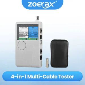 랜테스터기 ZOERAX 4-in-1 RJ45 네트워크 전화 RJ11RJ45BNCUSB용 LED 디스플레이 멀티 케이블 테스터 90m