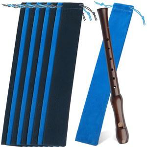 10개 스웨이드 드로스트링 플루트 보관 가방 - 소프라노 레코더, 플루트, 하모니카, 드럼스틱 및 악기용