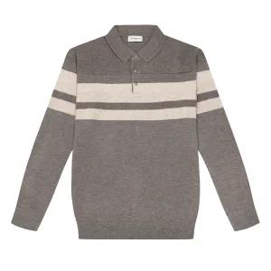 [롯데백화점]카브리니 파크랜드(오스틴리드) 베이지 블럭 패턴 긴팔 티에리넥 AWN24344